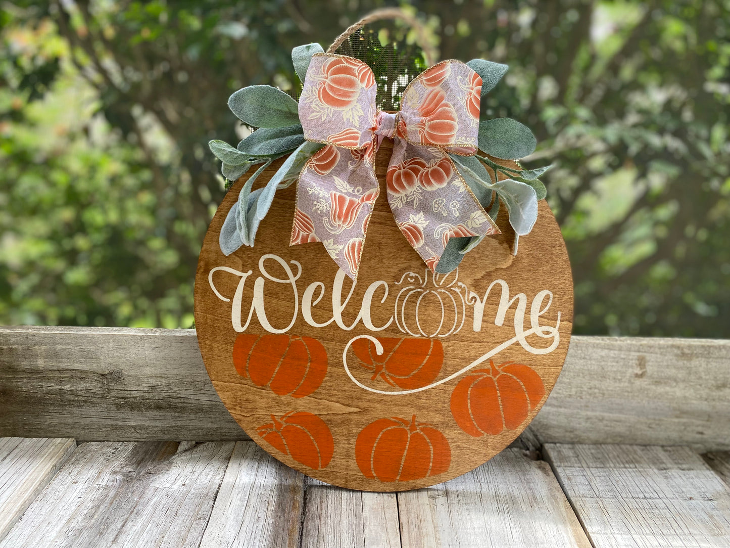 Welcome Pumpkin Fall Door Hanger