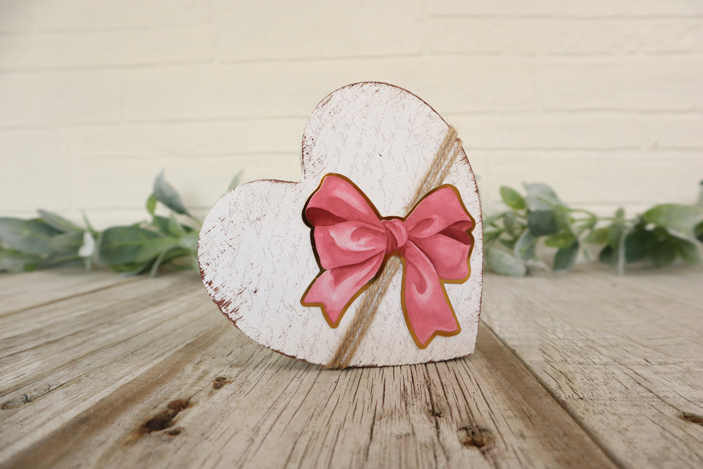 Twine & Bow Wood Heart