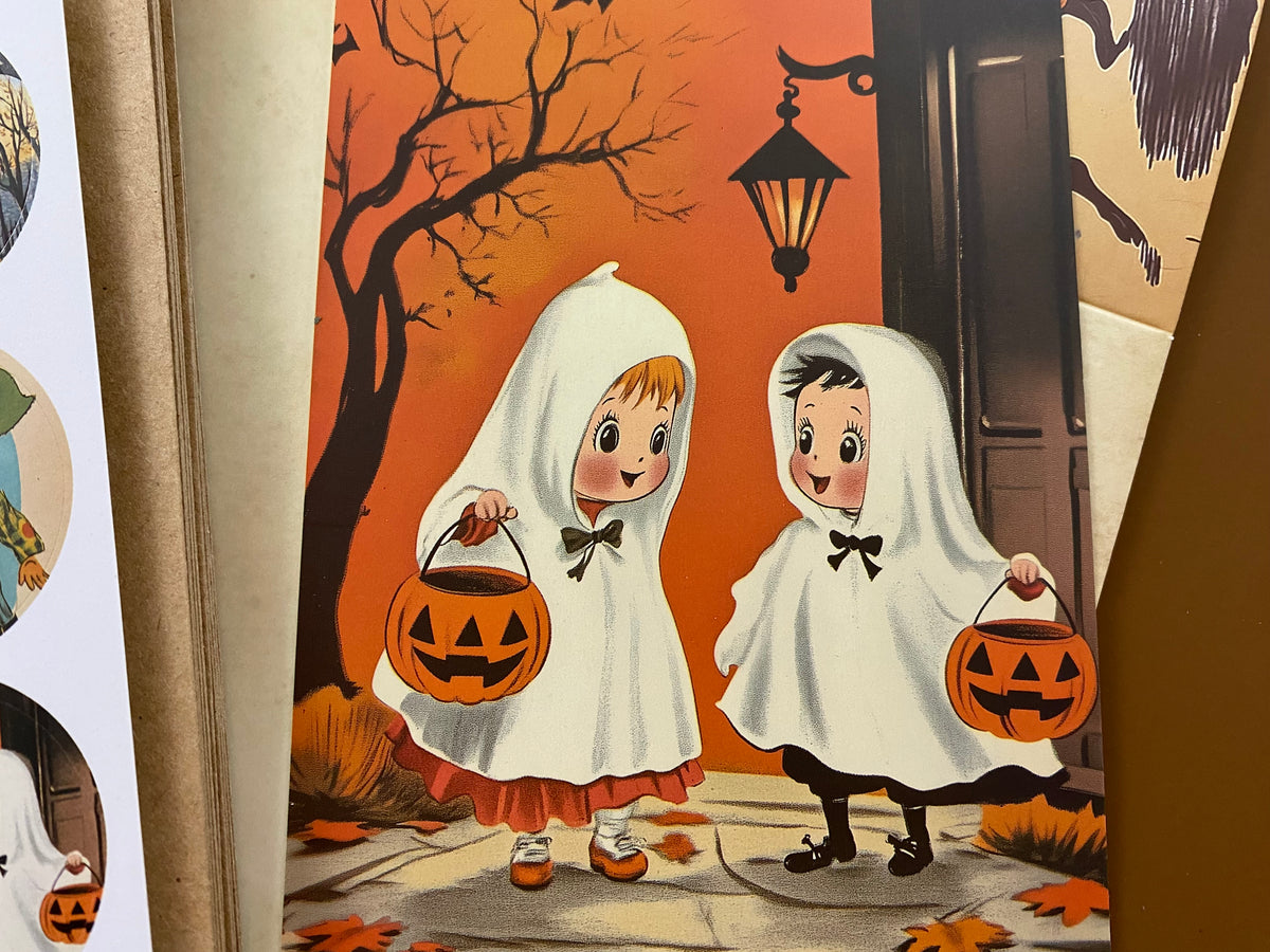 Vintage Style Halloween Card Set