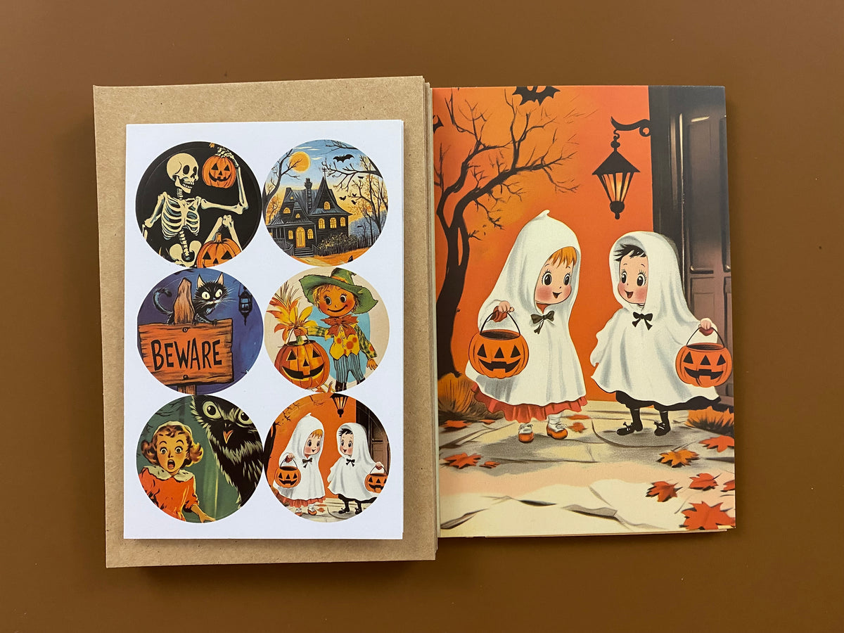Vintage Style Halloween Card Set