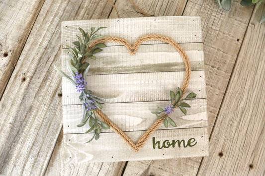 Rustic Heart Wood Sitter Sign