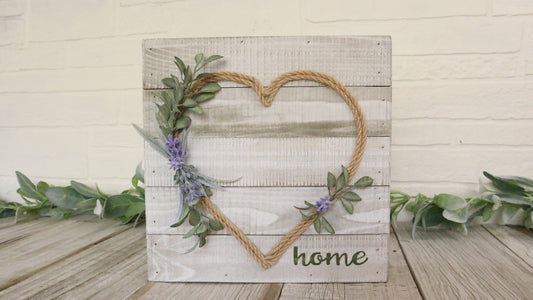 Rustic Heart Wood Sitter Sign
